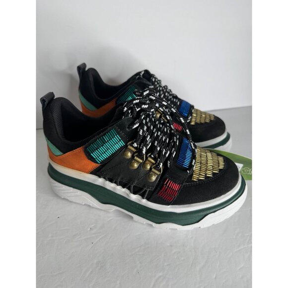 FARM Rio Black Beaded Suede Sneakers Women's Size EU 36 US 6 NWT - Picture 2 of 8